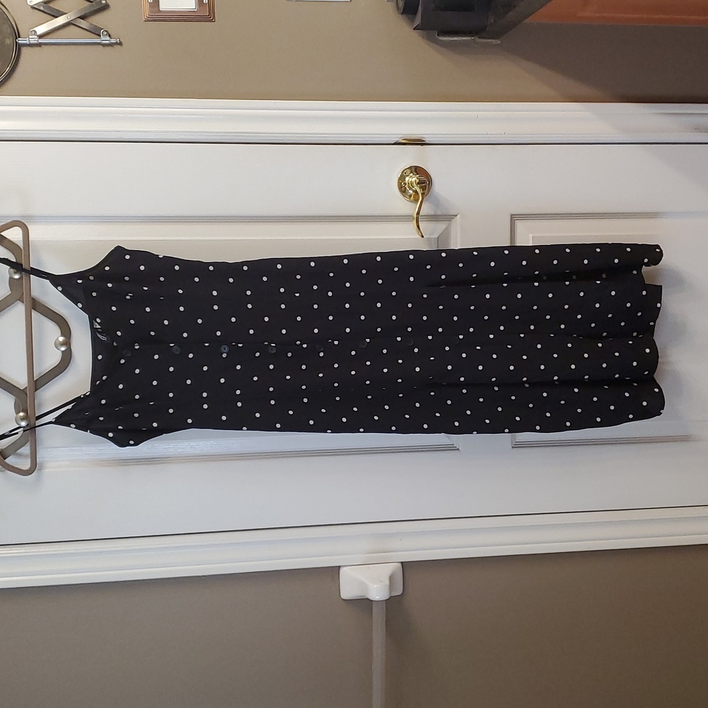 H&M Black and White Polka Dot Midi Dress